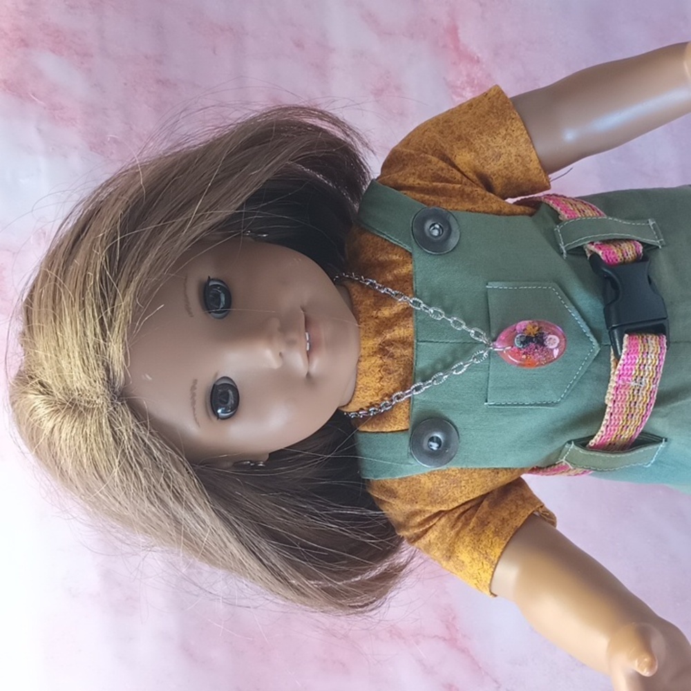 Handmade Doll Necklace With Pink Charm